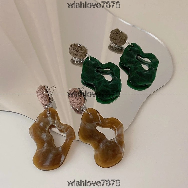 

Geometric Green Large Acrylic Drop Earrings for Women Fashion Statement Resin Dangle Earrings 2022 Chic Brincos Wedding Jewelry