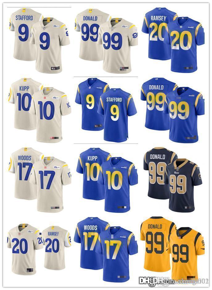 

Mens Womens Youth Los Angeles Rams 10 Cooper Kupp 99 Aaron Donald 20 Jalen Ramsey 9 Matthew Stafford 17 Robert Woods Jerseys, Black;red