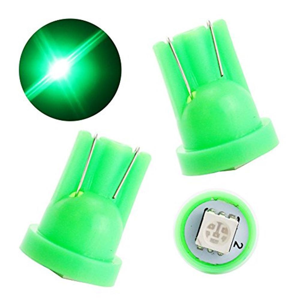

50Pcs Auto Green T10 5050 1SMD LED Bulbs For Car Clearance Lamps Instrument Lights Dome Trunk License Plate Light 12V