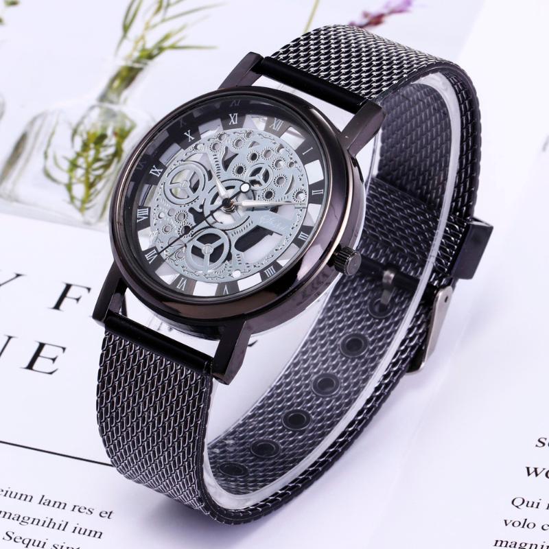 

Wristwatches 2021 Top Brand Men Luxury Stainless Steel Quartz Military Sport Plastic Band Dial Wrist Watch Relogio Masculino Q, Slivery;brown