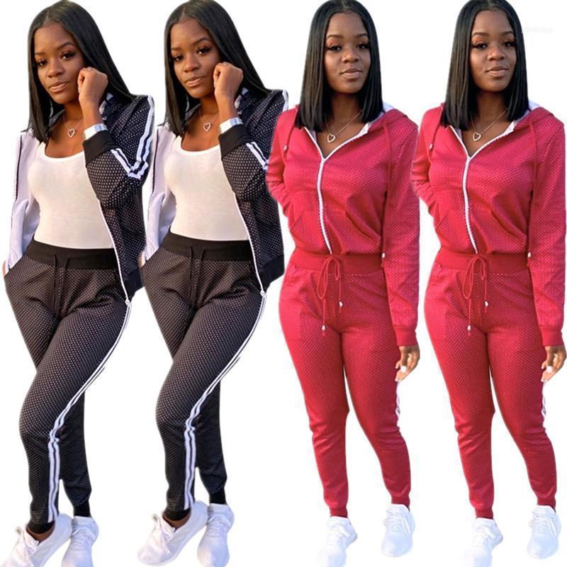 

Autumn Winter Women Casual Sports Print With Hood Two Piece Set Top And Pants Tracksuit Sweatsuit Outfits1, Gray