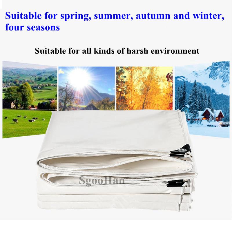 

White PVC Coated Banner Tarpaulin Oilcloth Rainproof Cloth Outdoor Awning Waterproof Oxford Shade Sail Shelter Repair Tape