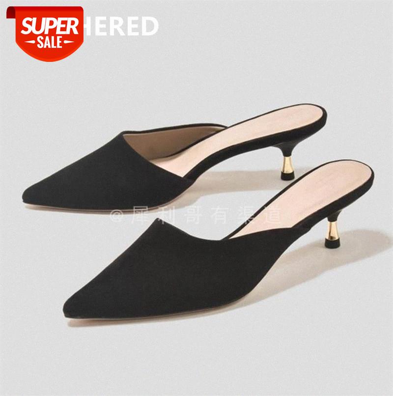 

Withered 2020 ins fashion blogger vintage high quality Cusp mules Stiletto heels shoes slippers women shoes woman women #rD00