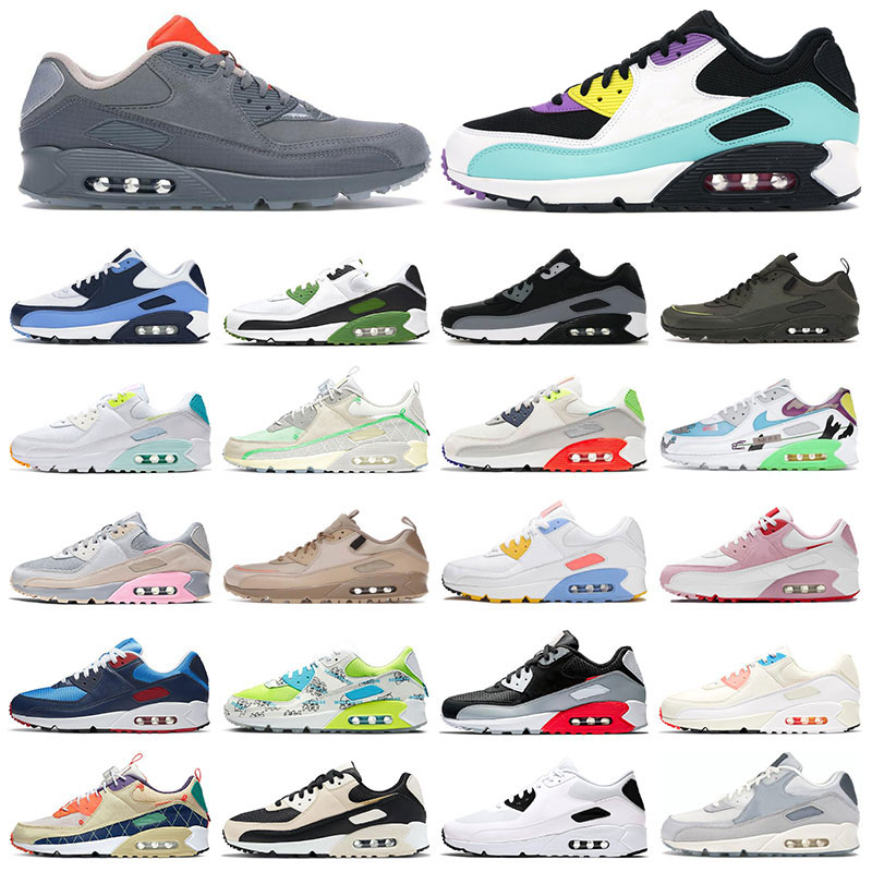 

air max 90 men running shoes Cool Grey White Gum Infrared Solar Flare Hyper royal Grape Photon Dust Surplus Cargo Khaki Rose Pink Women fashion jogging Traniers, 27 evolution of icons 40-45