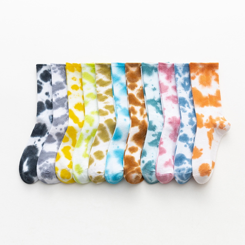 

Tie-dye Colorful Men Women Socks Cotton Harajuku Couples Cool Vortex Funny Breathable Skateboard Hip Hop Long Socks
