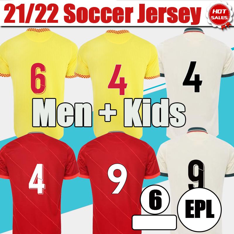

2021 2022 Soccer Jersey Home Red the secular bird 21/22 Away Beige Soccer Shirts Men Adult Short Sleeve 3rd Yellow Customized Football Uniform On sale, Away + epl patch