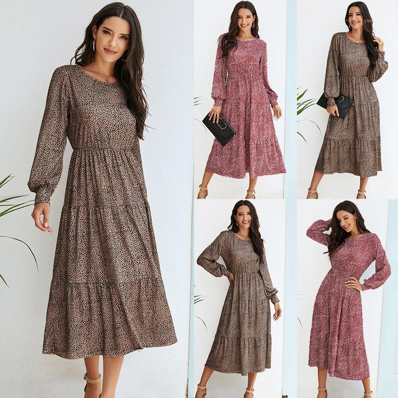 

Casual Dresses 2021 Fashion Women Polka Dot Dress Spring Summer Long Sleeve O-Neck Loose Streetwear Pullover Clothing