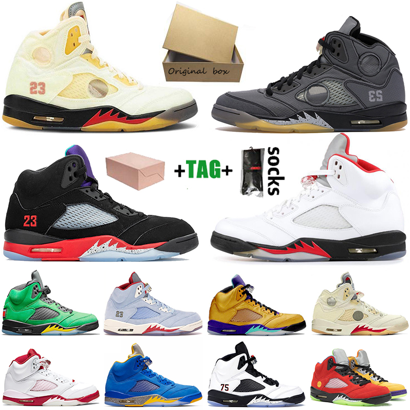 

With Box 5 5s Jumpman Alternate Bel Sail womens mens basketball shoes White 2021 Fire Red Black Muslin Fashion Sports Sneakers size 13, Item28 black 40-47