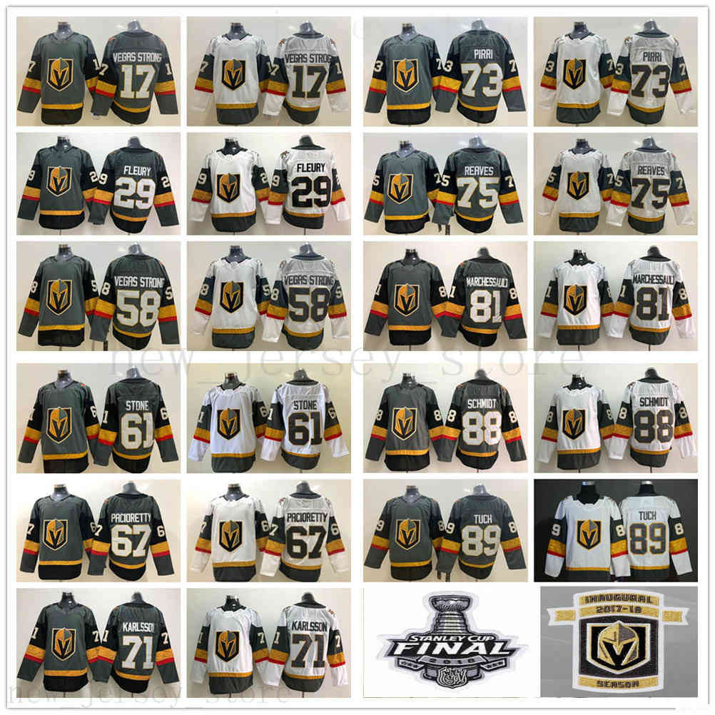 

Vegas Golden Knights Jersey Hockey 29 Marc-Andre Fleury 88 Nate Schmidt 81 Jonathan Marchessault 89 Alex Tuch 58 Vegas Strong Brandon Pirri, Black;red