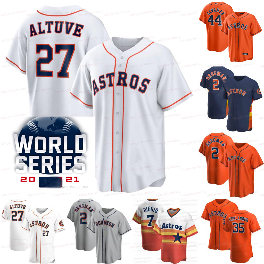 

44 Yordan Alvarez Astros 2021 world series Jersey Alex Bregman Jose Altuve Carlos Correa Yuli Gurriel Michael Brantley Kyle Tucker Justin Verlander Jason Castro, 2020 replica orange men