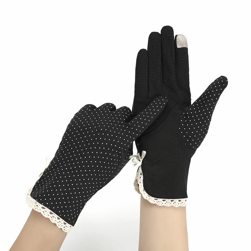 

Five Fingers Gloves Women's Summer Fashion Touch Screen Driving Anti-skid Sun Protection Short Thin Lace Glove Mittens