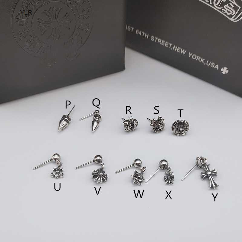 

Crow Heart Pure Silver Cross female disco men's trend GD quanzhilong same punk Earrings, Black