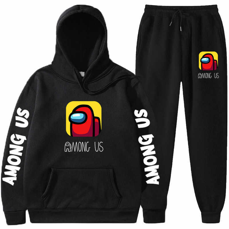 2020 Among Us Sweatshirts Two Piece Set Tracksuit Long Sleeve Hoodies+Jogger Pant Street Style Streetwear&Pants Men's Sets-image-701679193