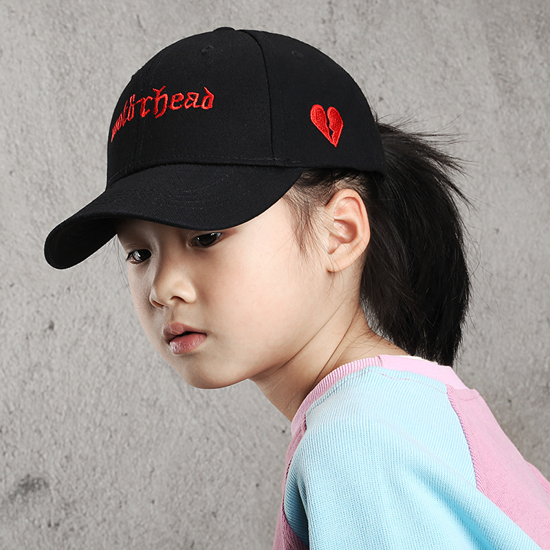 

Hat Spring and Summer Parent-Child Children Alphabet Embroidery Baseball Cap Tide Baby Boy Outdoor Sun Protection Shade Girl Peaked, Black