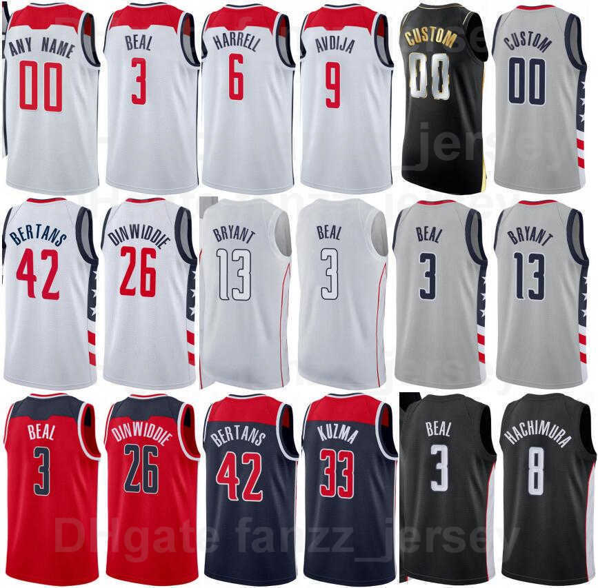 

Screen Printed Basketball Rui Hachimura Jersey 8 Kyle Kuzma 33 Montrezl Harrell 6 Corey Kispert 24 Kentavious Caldwell-Pope 1 Aaron Holiday, Red
