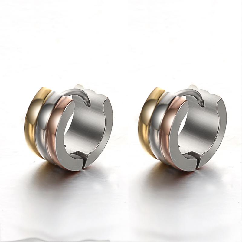 Stud 2021 Design 1 Pair Men Woman Jewelry Ear Earrings Cool Punk Men&#039;s Stainless Steel Hoop Piercing Round Earring Accessory-image-706432523