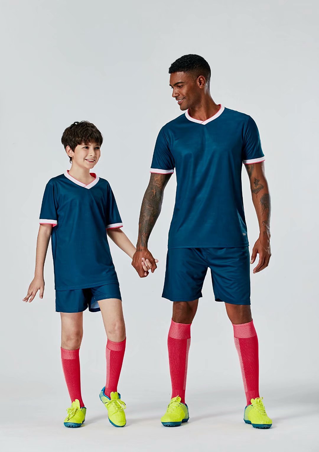 

#073 Football uniform men+kids soccer Jersey printing team custom track and field sports short-sleeved shirt, Black;yellow