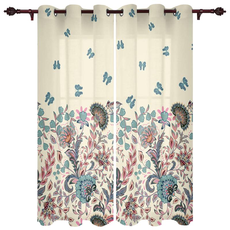 

Exquisite Home Luxury Curtains Flowers Fresh Lace Butterfly Living Room Dining Bedroom El Translucent Curtain & Drapes