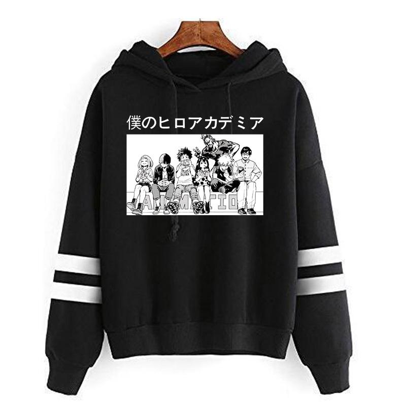 

Men's Hoodies & Sweatshirts My Hero Academia Cosplay Todoroki Anime Pullover Himiko Toga Boku No Izuku Midoriya Unisex, Black