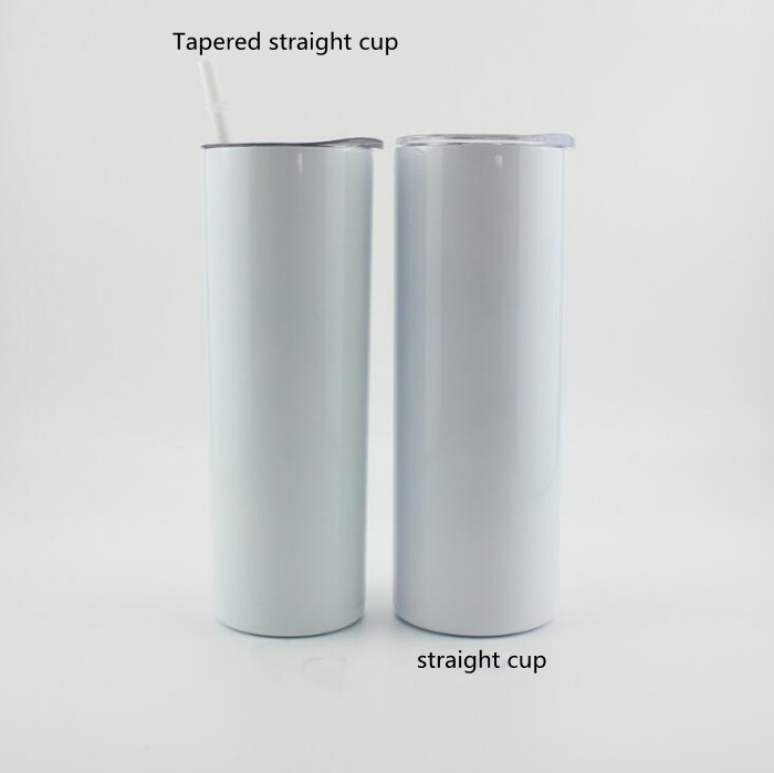 

Sublimation DIY Cups 20oz black white Tumblers with lid straw Stainless steel drinking cup vacuum insulated Mug to