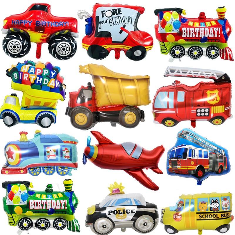 Party Decoration Cartoon Car Balloons Fire Truck Train Foil Balloon Plane Ambulance Globos Children Gifts Balls Birthday Decorations-image-710926088