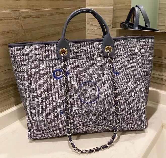 

Women Linen Travel Gauche Tote Beach Bag Fashion Luxury Quality Shopping Handbag Designer Large