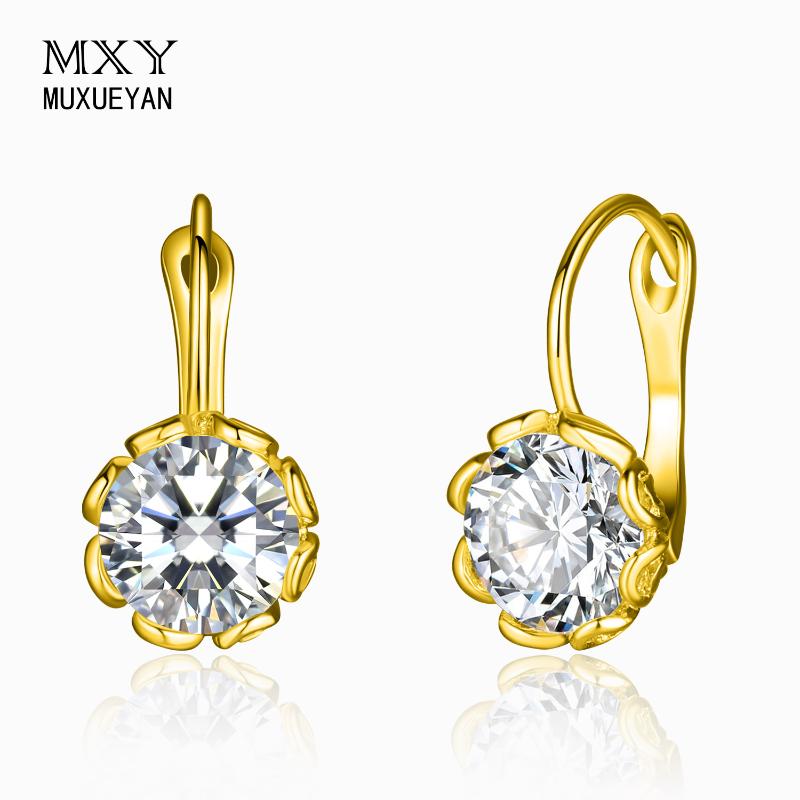 

Hoop & Huggie 925 Sterling Silver Crystal Lace Earrings For Women Cubic Zirconia Fine Jewelry Girl Gift 2021 Trend MUXUEYAN