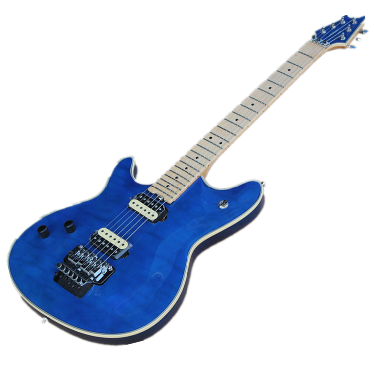 

Left-Handed Blue Body Electric Guitar with Floyd Rose Bridge,Chrome hardware,can be customized