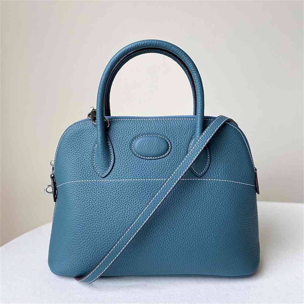 

Women Luxurys Designers Bags 2021 Top layer litchi grain cowhide Bowling 27cm shell simple on the Designer Handbag Handbags Totes Crossbody Bag