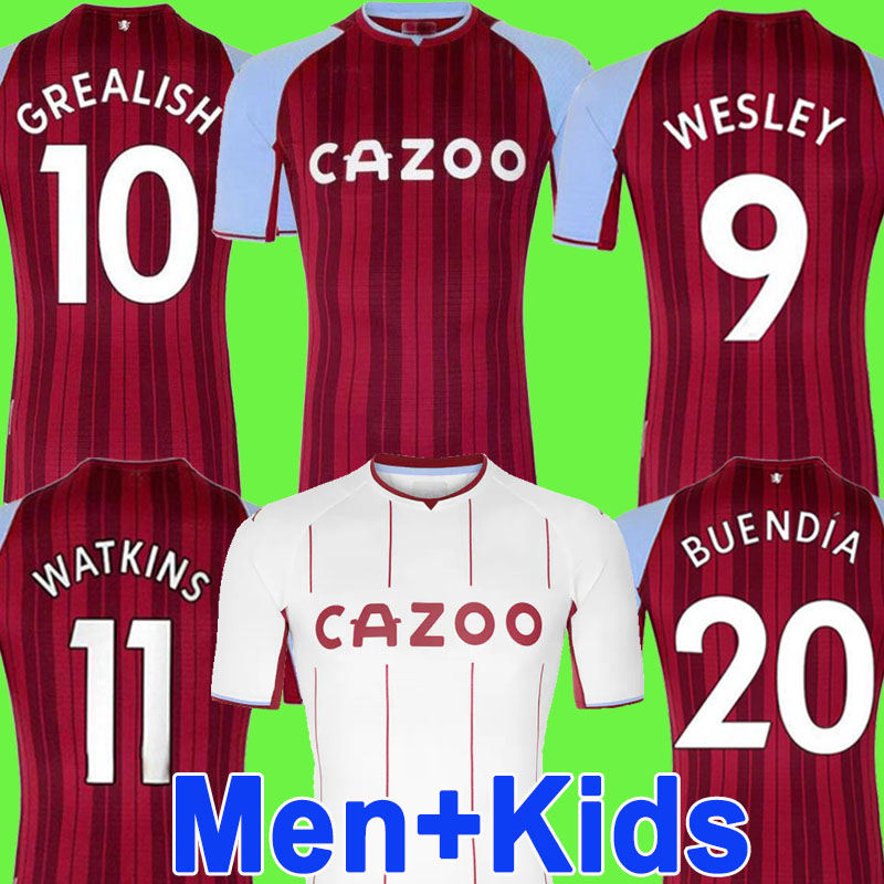 

2021 Aston Soccer Jersey Villa 21 22 GREALISH WESLEY McGINN Buendia EL GHAZI WATKINS KODJA TRAORE football shirt men + kids kit uniforms white, Black;yellow