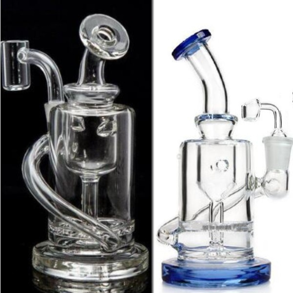 

6.3inchs Small Bong Recycler Oil Rigs Hookahs Glass Water Pipes Smoke cigarette Accessory Dab Waterbong with 10mm banger