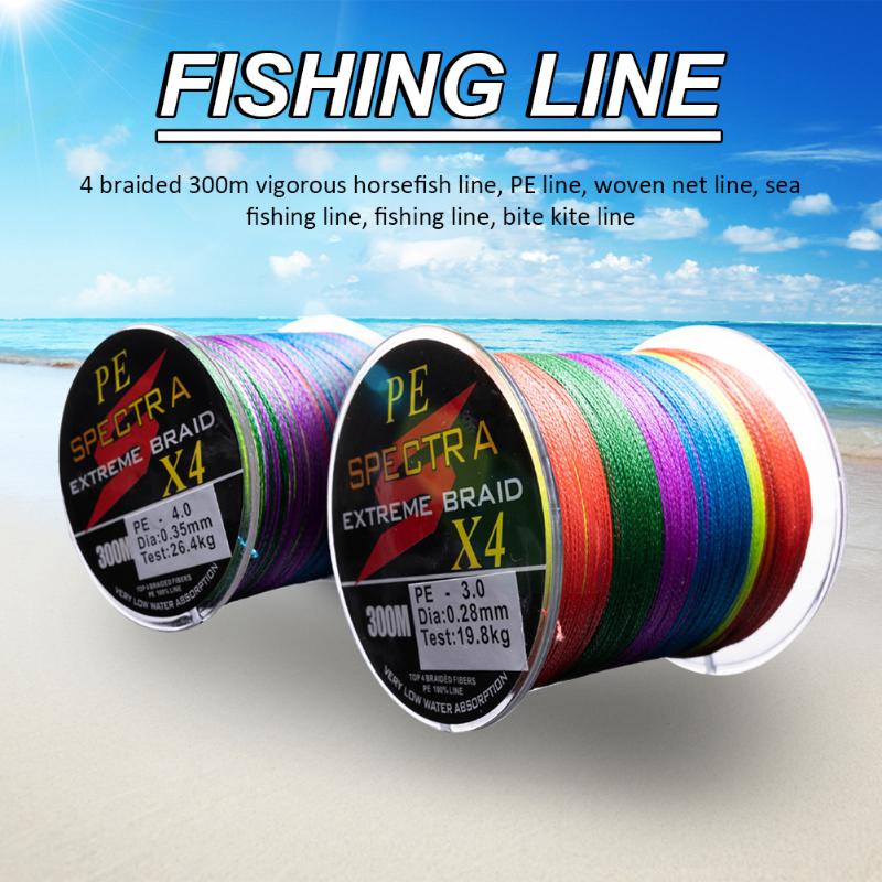 

Braid Line Fishing 300m Multicolor Super Strong 4 Strands Weaves PE Braided Rope Multifilament