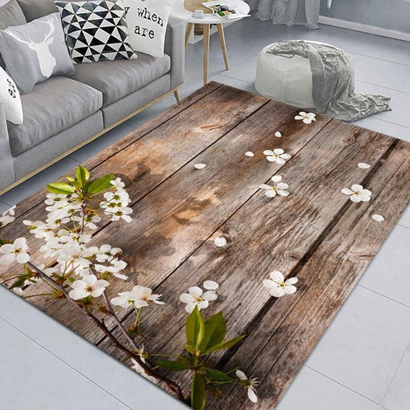 

Carpets Hallway Decor Wood Grain 3D Living Room Kitchen Mat Kids Rug Carpet Bedroom Area Non-slip Indoor Entrance Doormat