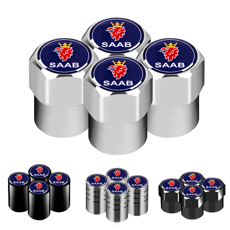 

Car Styling Sports Wheel Tire Valve Caps Cover For SAAB 9-3 9-5 93 9000 900 9-7 600 99 9-X 97X Turbo X Monster 9-2X GT750 92