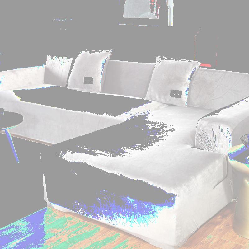 

Chair Covers Plush Sofa Chaise Longue For Living Room Velvet Corner Armchair Elastic Cushion Couch Cover Furniture Slipcover