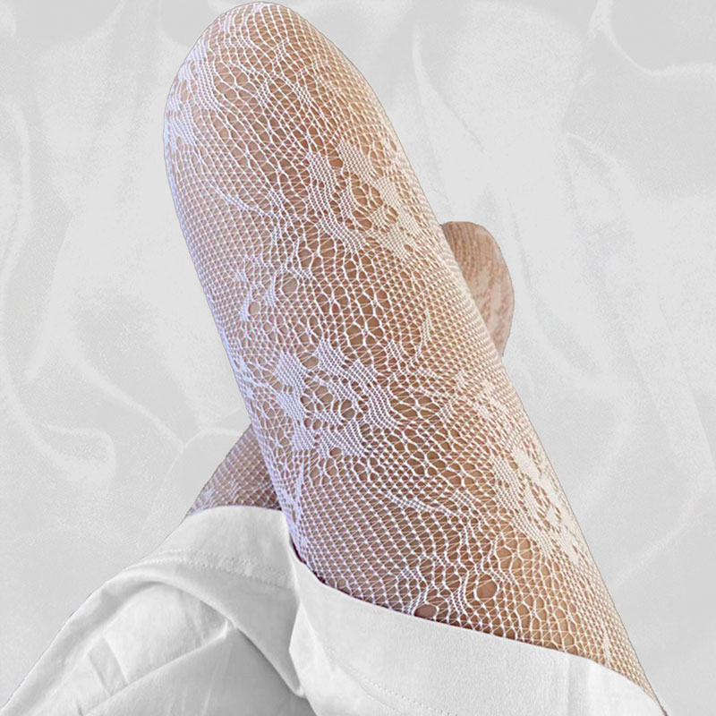 

Socks womens lace Stockings Lolita Hollowed Out Mesh Bottomed Pantyhose Japanese Lolitas Retro Floral Rattan White Stocking Hot Classic Tights Hosiery
