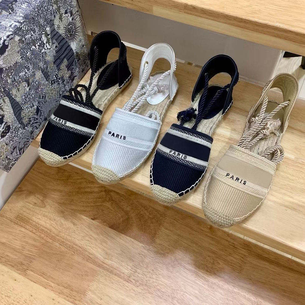 

Summer women's ankle strap sandals fashion letter fisherman's shoes platform hemp grass woven Baotou leisure flat slippers large 35-42, #4