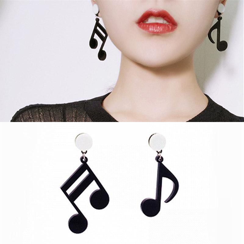 

Dangle & Chandelier Notes Music Earrings Black Acrylic Asymmetric Women Girl Party Accessory Jewelry Bijoux 2021Gift Wholesale