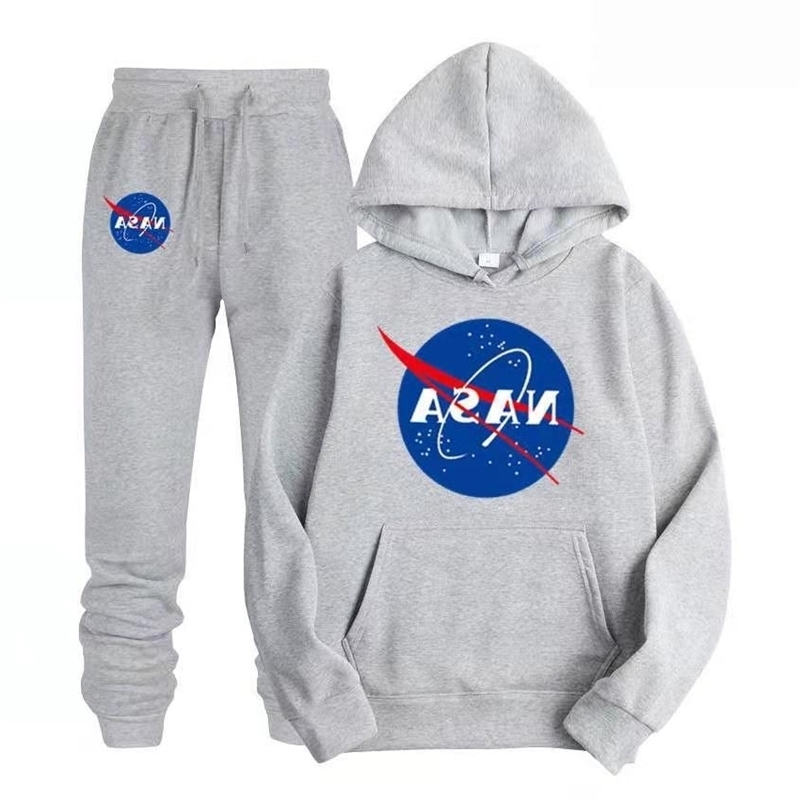 

NASA Winter Fleece men's and women's casual Hoodie suit, Black