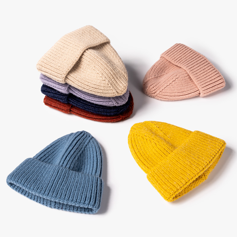 

2021 new fashion warm winter knitting Korean full hat wholesale, Black
