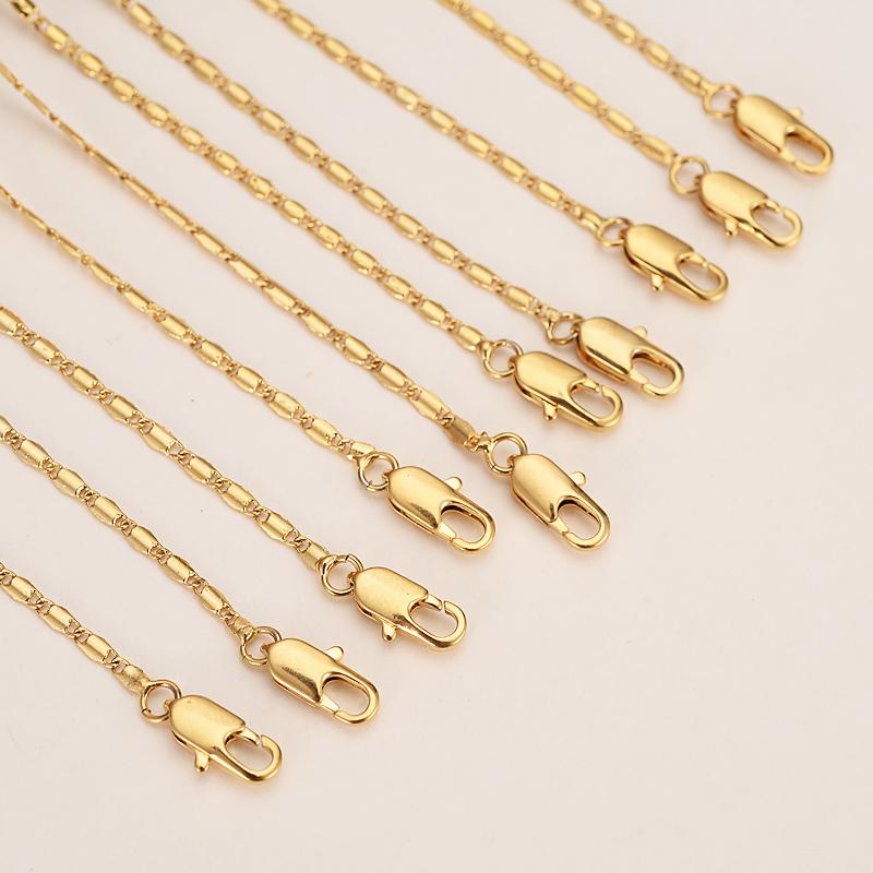 

Pendant Necklaces Ancient Wholesale 9 K Yellow Solid Gold G/F Chain Fine Necklace Pellet Vintage Link Jewelry Ornament Accessory, Silver