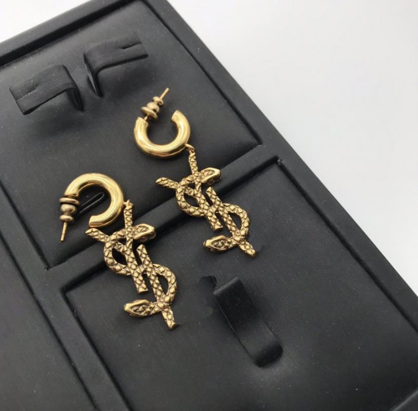 

Advanced sense Earrings 2020 new fashion letters long S925 silver needle retro Hong Kong Style Earrings women