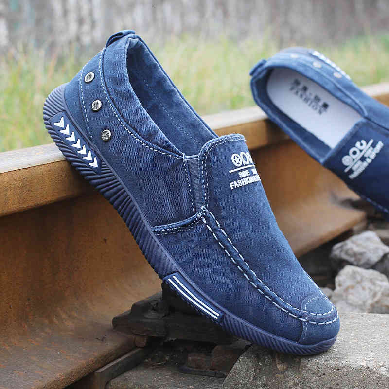 

Dress Shoes Fashion Men Canvas Male Summer Casual Denim Mens Sneakers Slip on Loafers Driving Moccasin Chaussure Homme CA11, Bkx-3blue