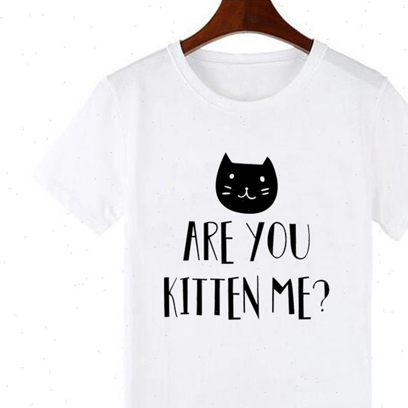 

luckyroll women t shirt vogue style funny cute are you kitten me fashion streetwear harajuku skateboard street tshirt, White