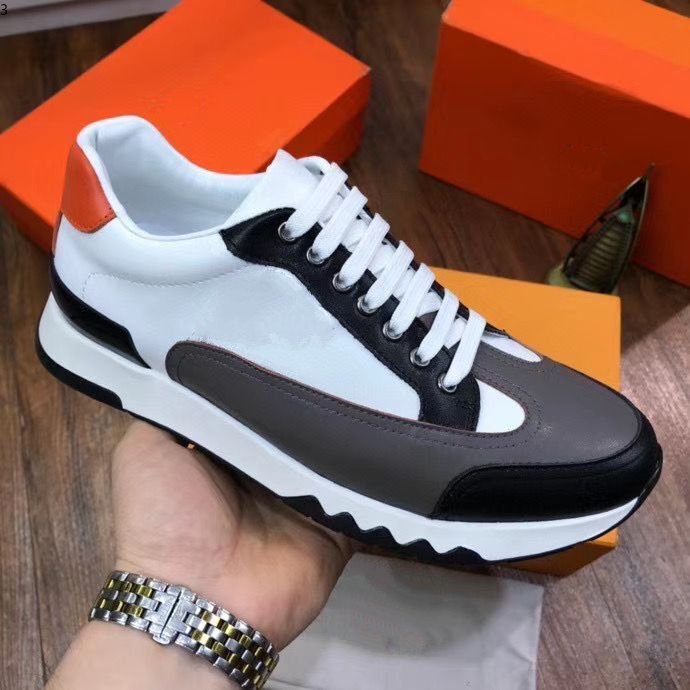 

2021 Sneakers Top fashion men's cowhide comfortable casual flat high RD mjk002