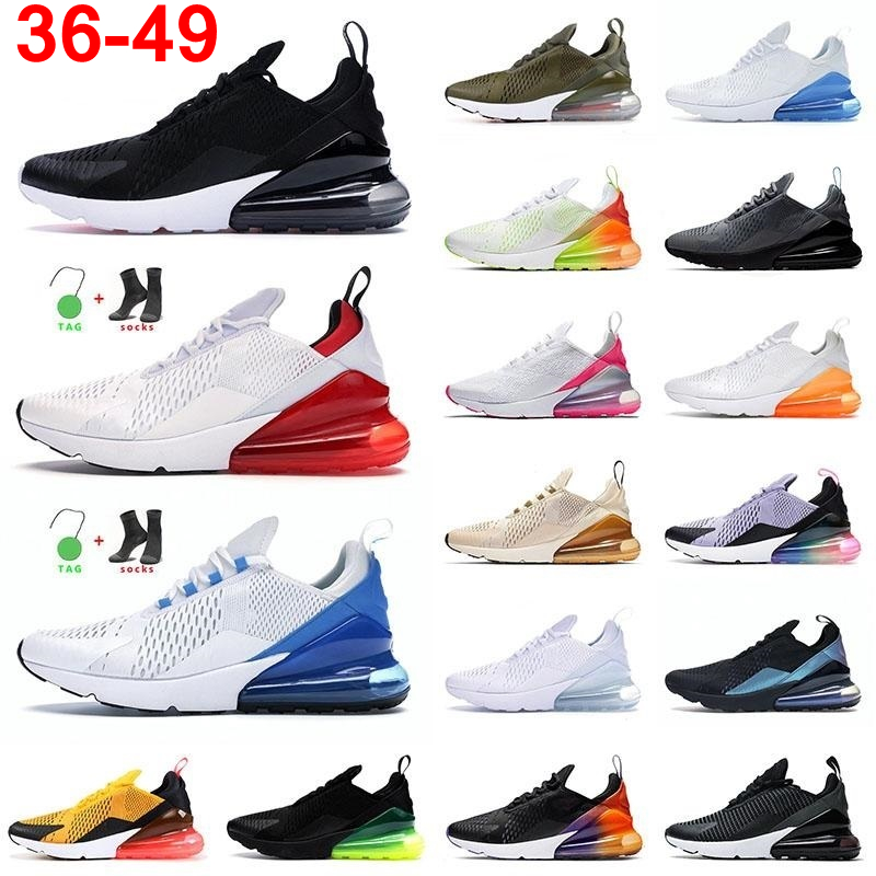 

Big Size 36-49 AM 270 Running Shoes Airmaxs Vapormaxs Airs Cushion Sneakers Triple Black White University Red 270s 27c Mens Womens Runner Tr