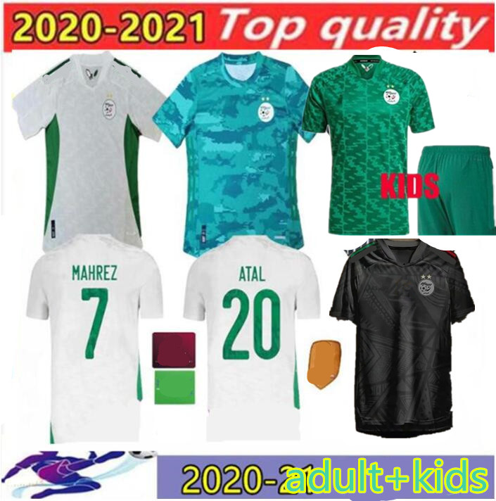 

2021 adult+kids Algeria Mahrez Two Star Soccer Jerseys 20 21 Atal SLIMANI BRAHIMI Home BENNACER Football Shirts Maillot de foot Uniforms size -2XL, Grey