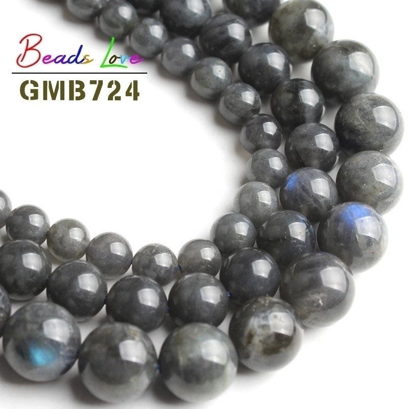 

Natural A+ Gray Labradorite Stone Round Loose Beads For Jewelry Making DIY Bracelet Necklace Jewellery Pick 6 8 10mm 15 Inches