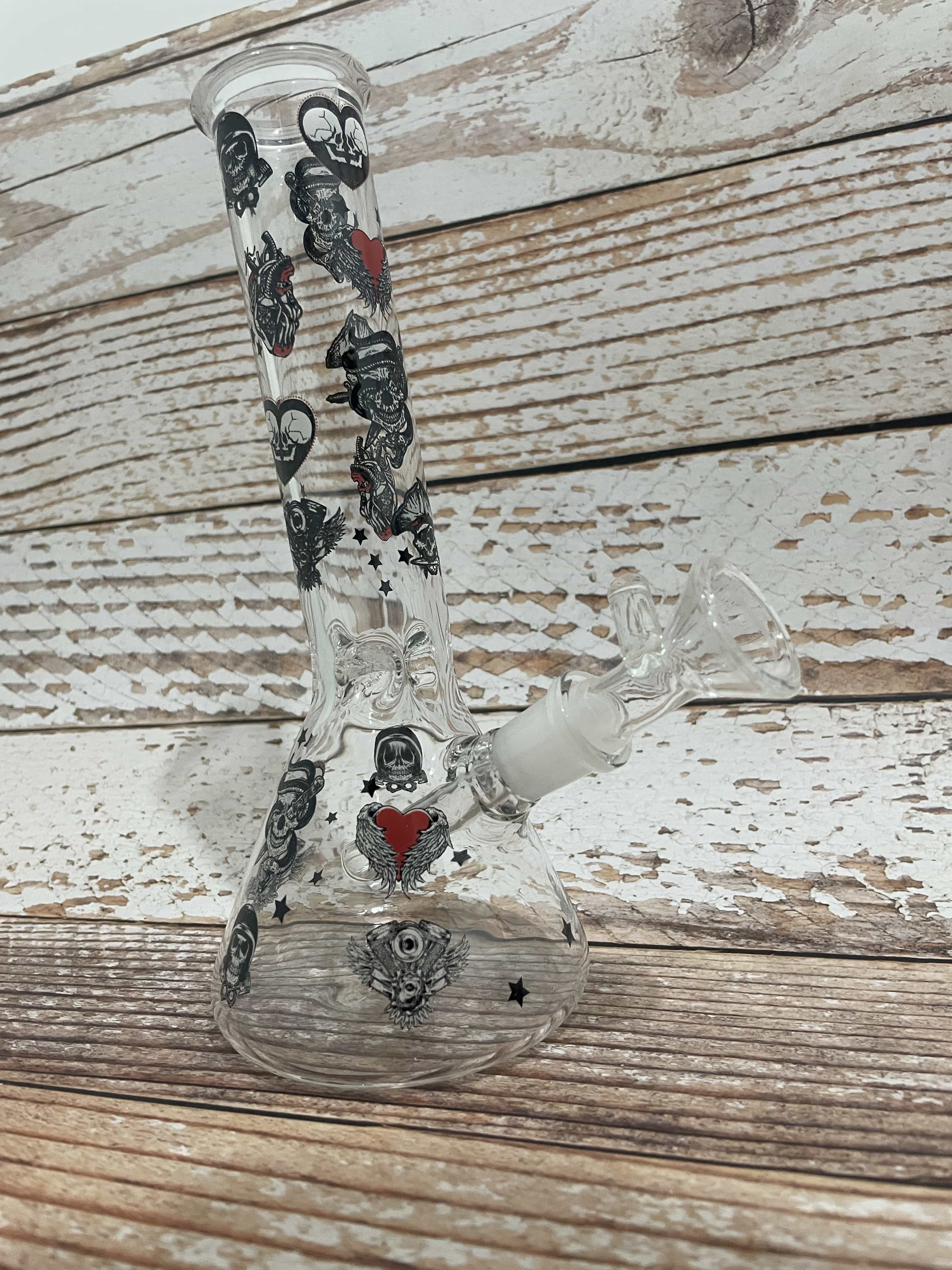 

8 Inch Totem Printing Beaker Base Glass Bong Water Pipe Hookahs