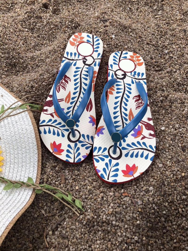 

Spring Fashion, Comfortable, Soft, Multi-color Non-slip Flat Beach Flip Flops 1610 Slippers, Black